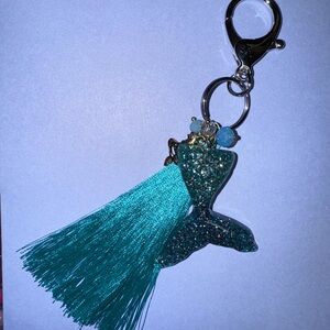 Teal Glitter Mermaid Key Holder